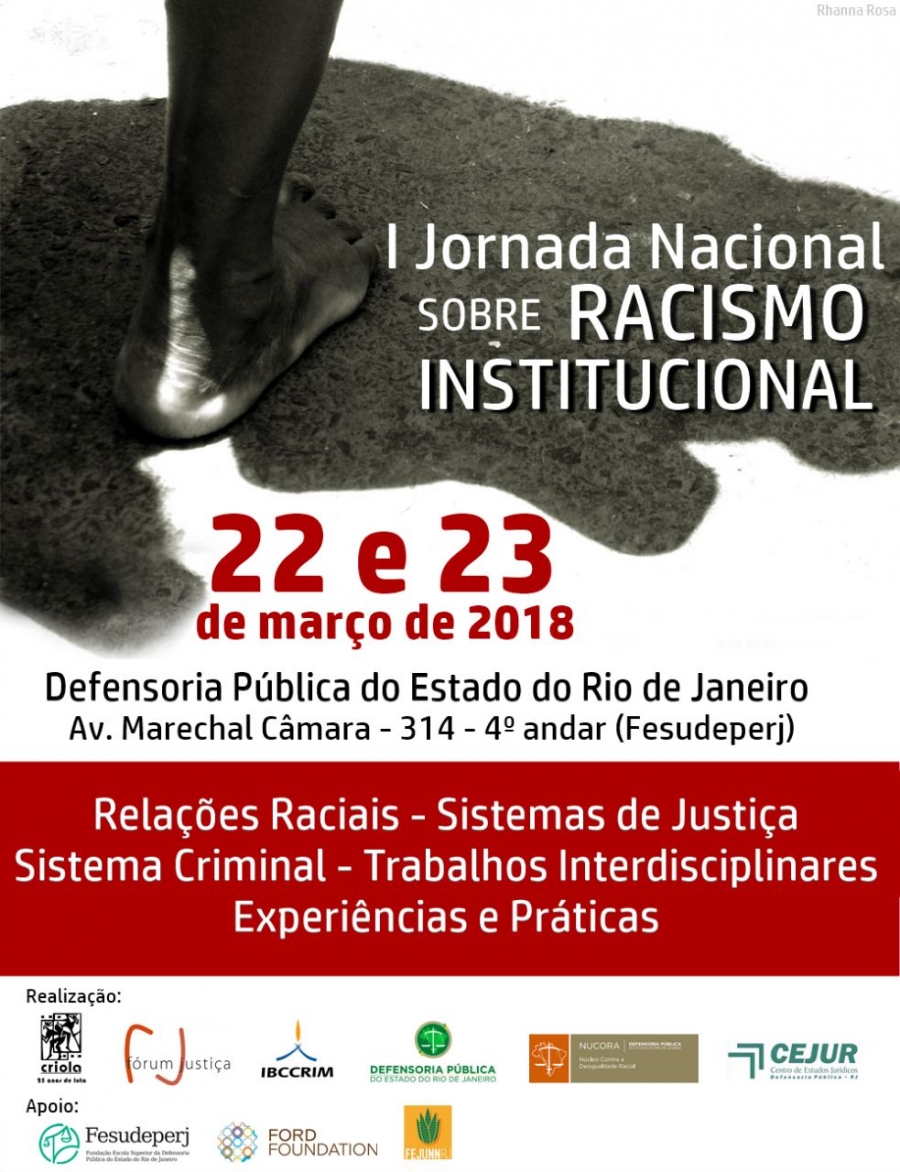 I JORNADA NACIONAL SOBRE RACISMO INSTITUCIONAL E SISTEMA DE JUSTIÇA (RJ) – FAÇA SUA INSCRIÇÃO
