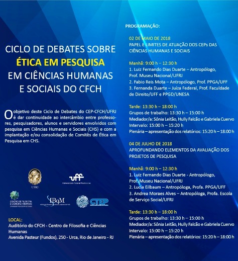 CICLO DE DEBATES SOBRE ÉTICA EM PESQUISA EM CIÊNCIAS HUMANAS E SOCIAIS DO CFCH