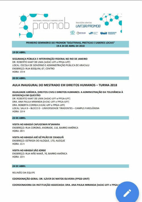 I Seminário  Doutrinas Praticas e Saberes Locais
