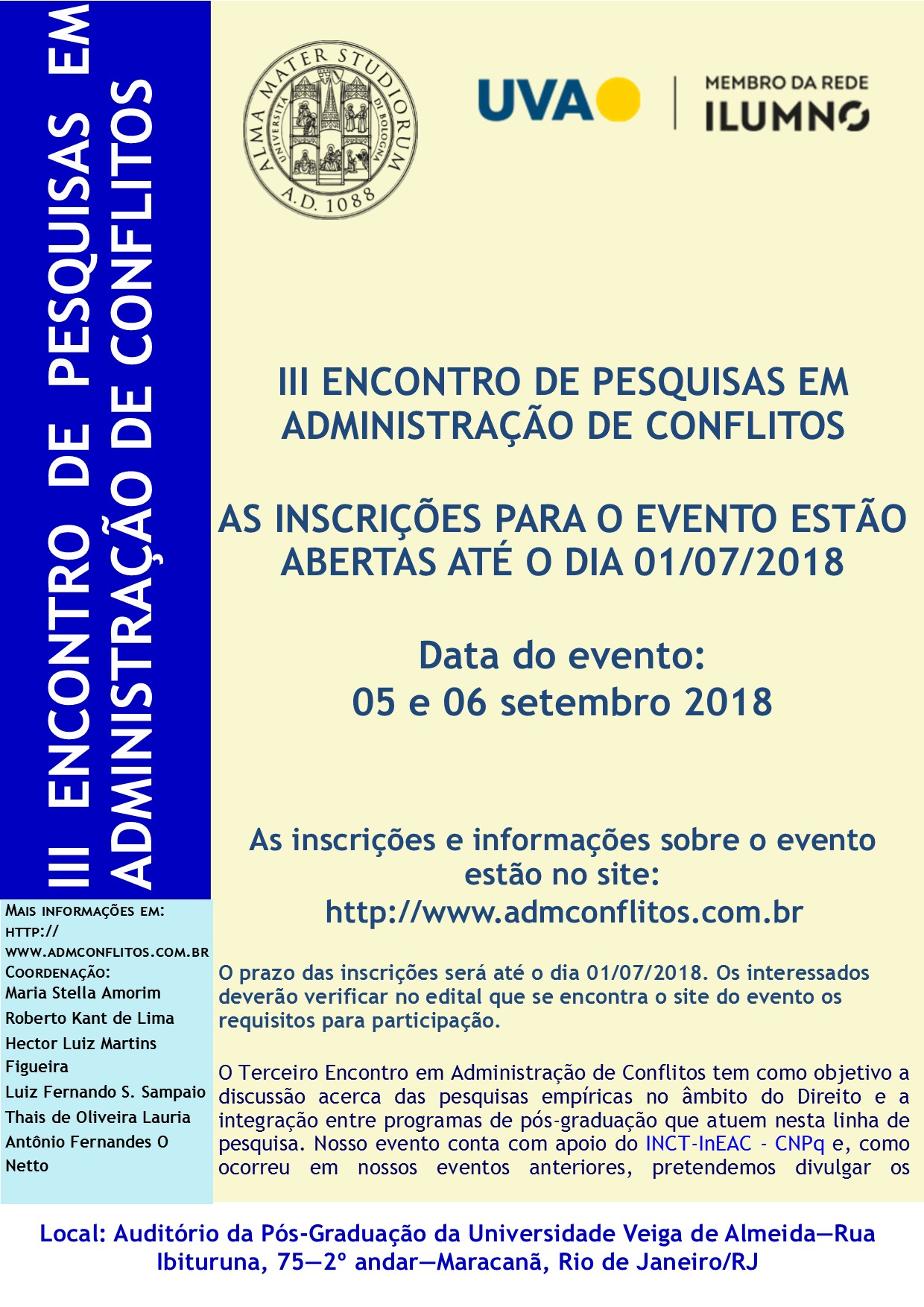 III ENCONTRO DE PESQUISAS EM ADMINISTRAÇÃO DE CONFLITOS