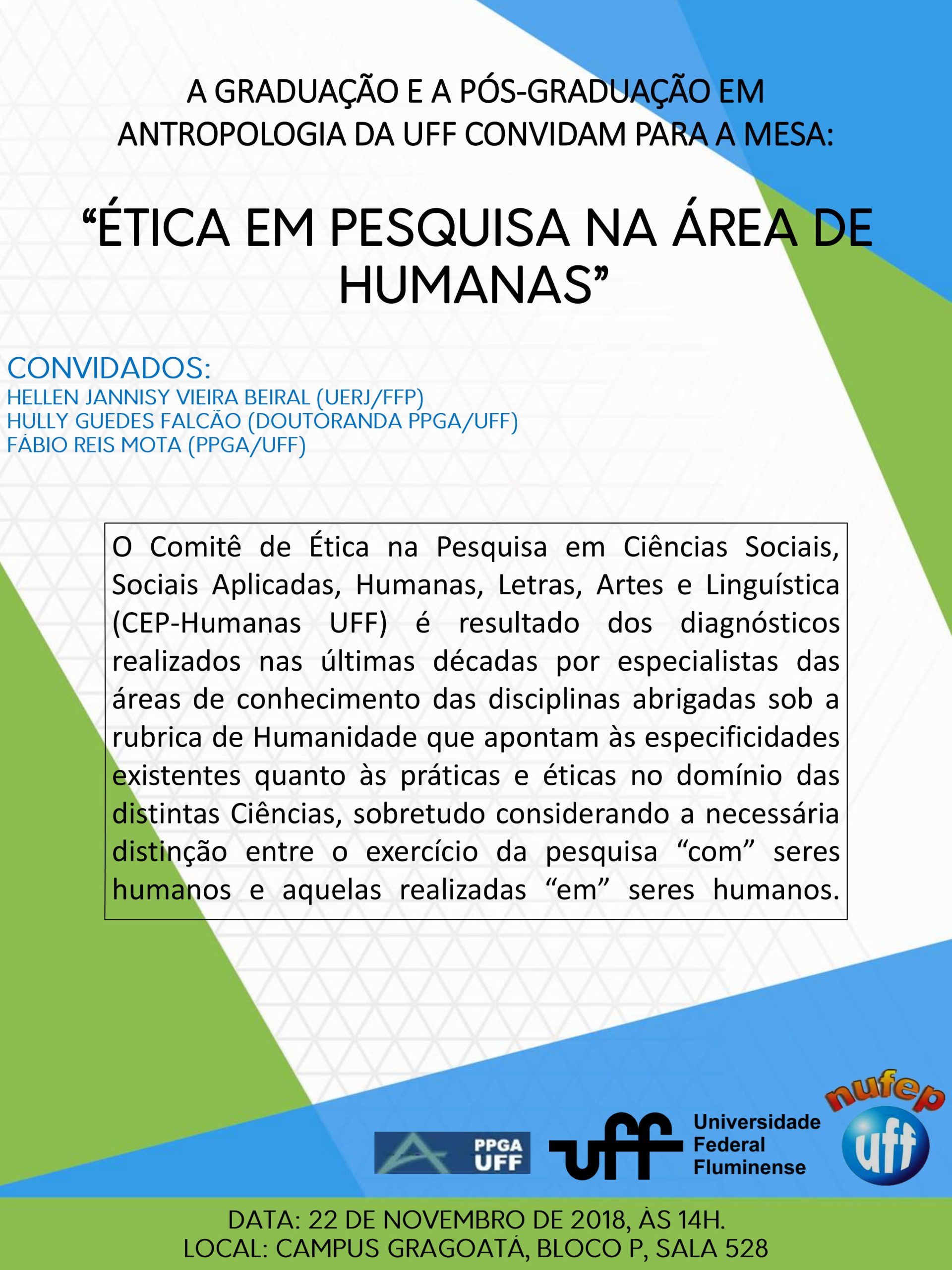 “Ética em pesquisa na área de humanas”
