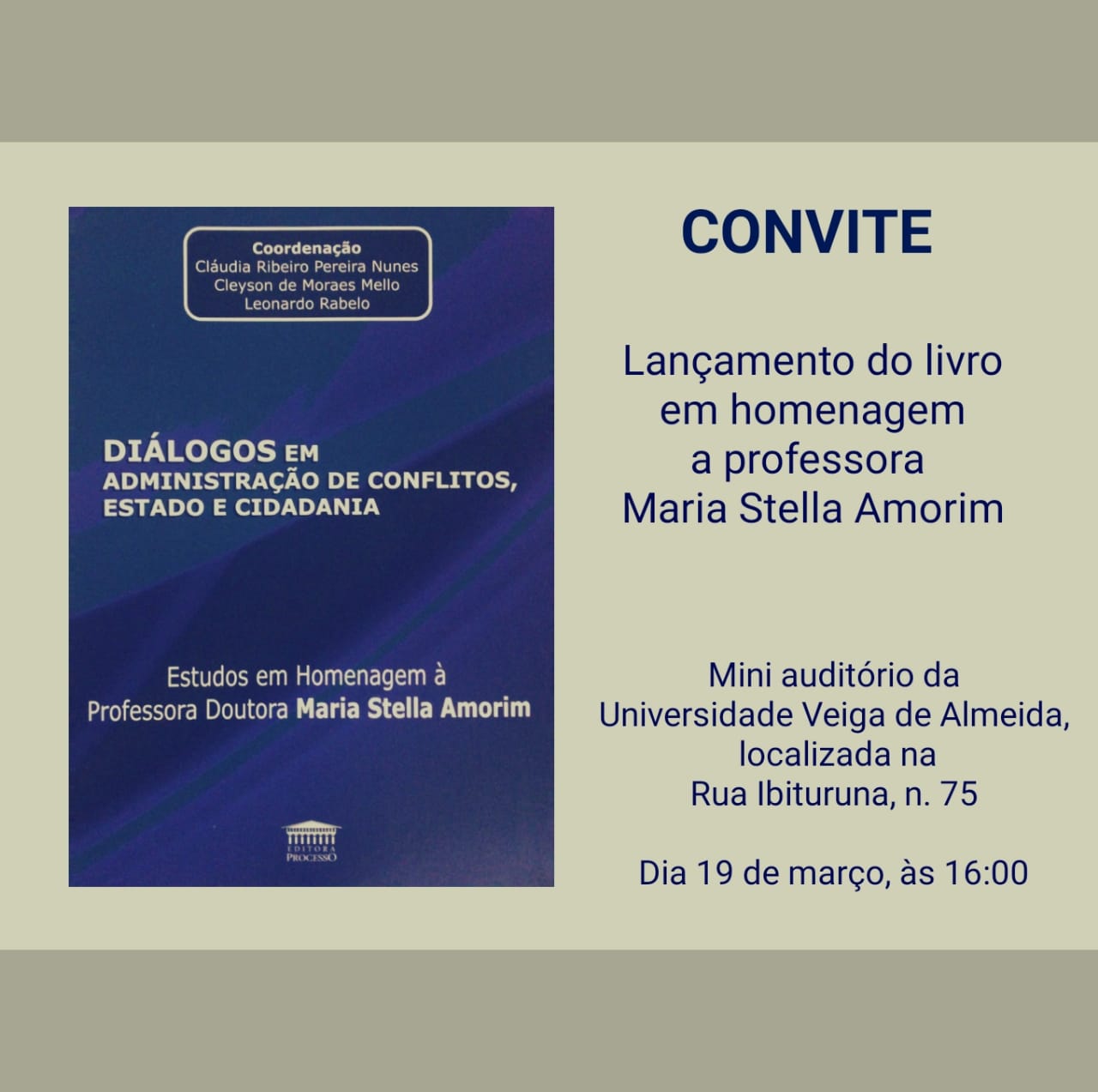 Diálogos em Administração de Conflitos, Estado e Cidadania – estudos em homenagem a professora  Maria Stella Amorim