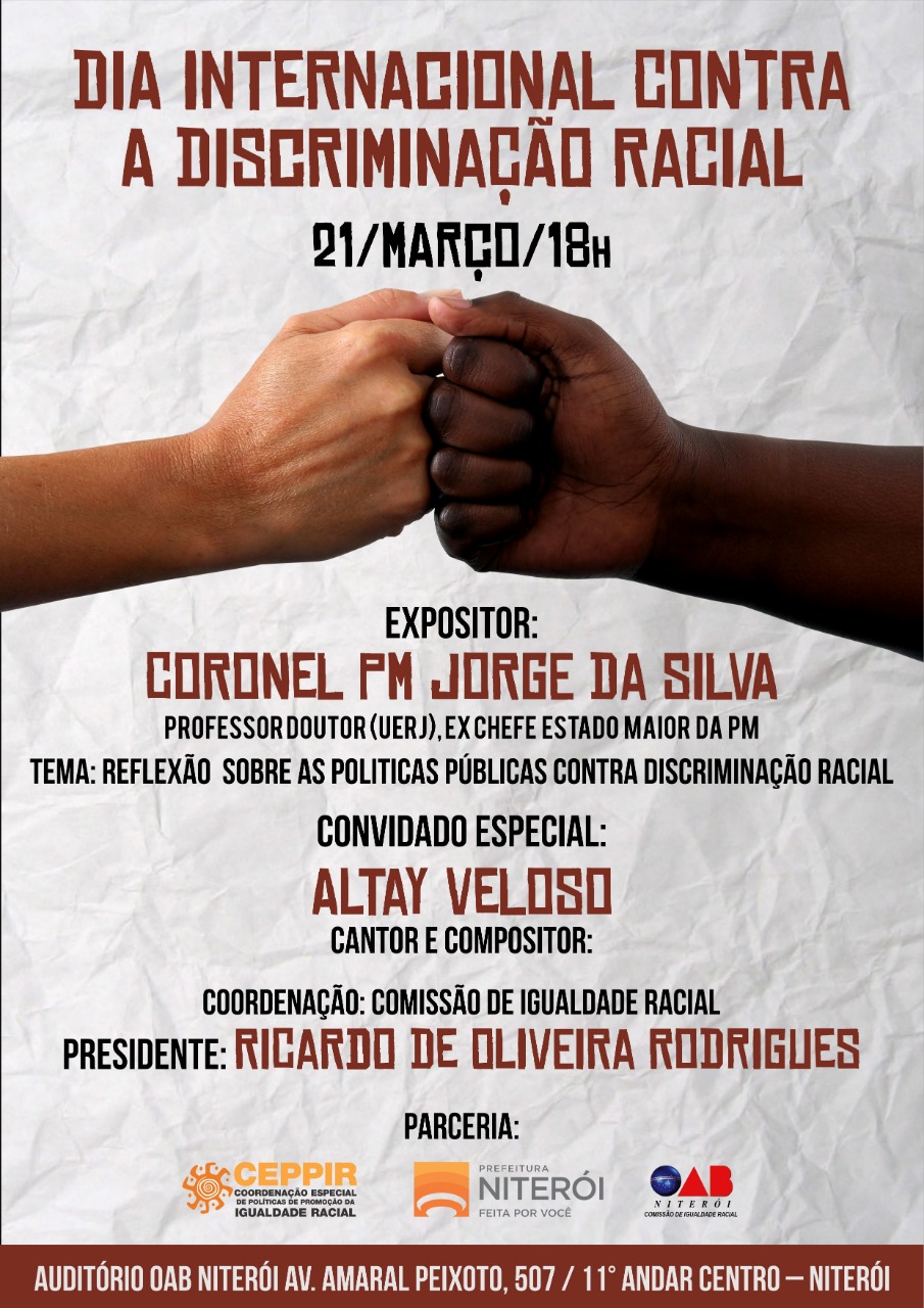 OAB promove palestra de Jorge da Silva no Dia Internacional contra a discriminação racial