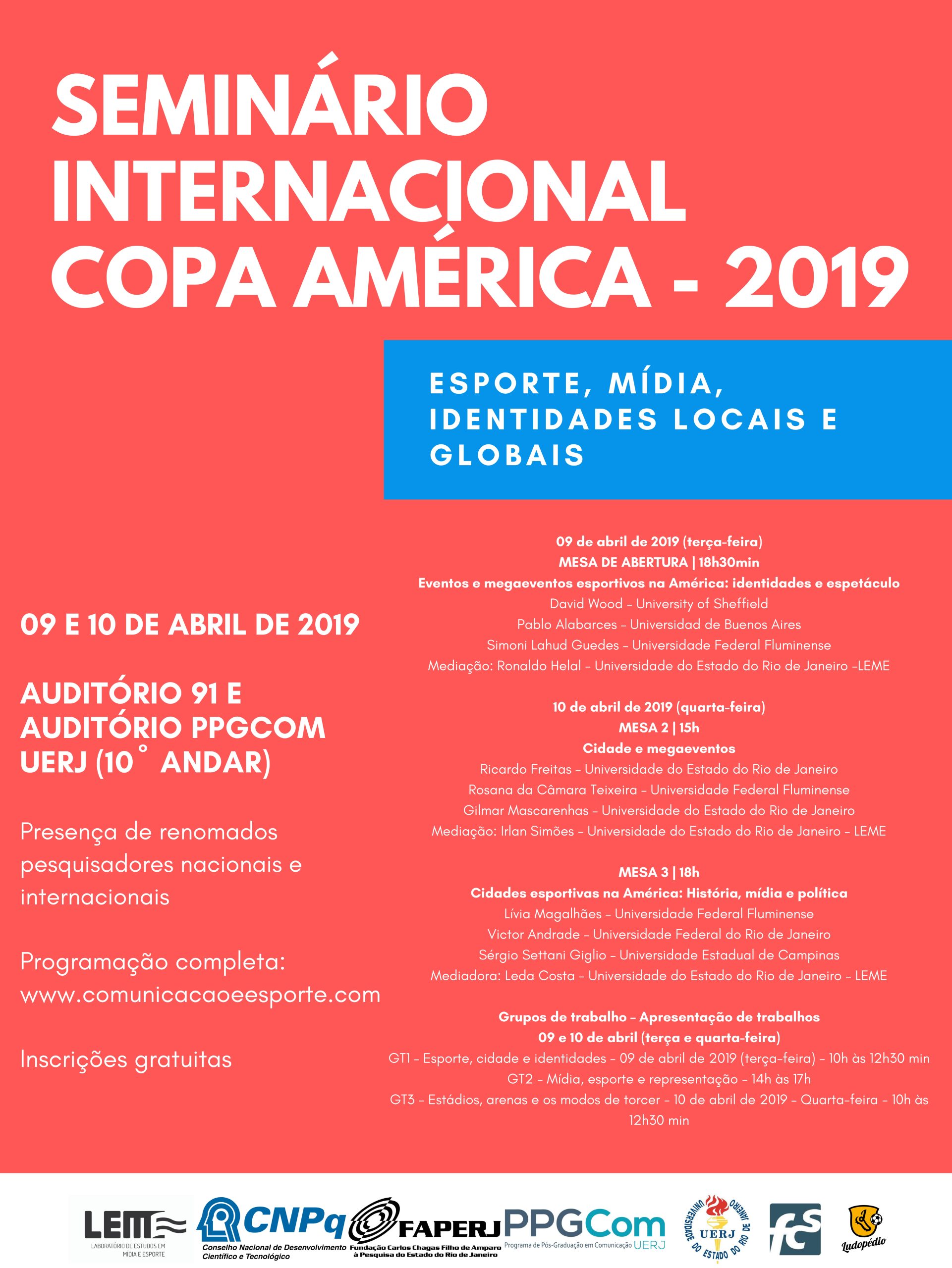 Seminário Internacional “Copa América – 2019: Esporte, mídia, identidades locais e globais”