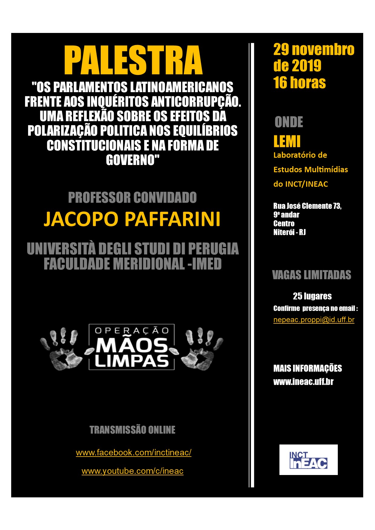 PALESTRA: Os parlamentos latinoamericanos frente aos inquéritos anticorrupção