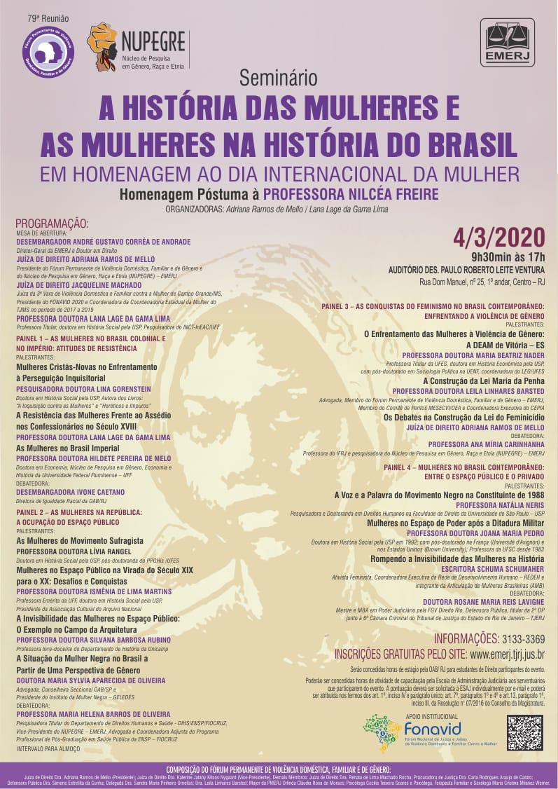 Seminário: A História das Mulheres e as Mulheres na História do Brasil