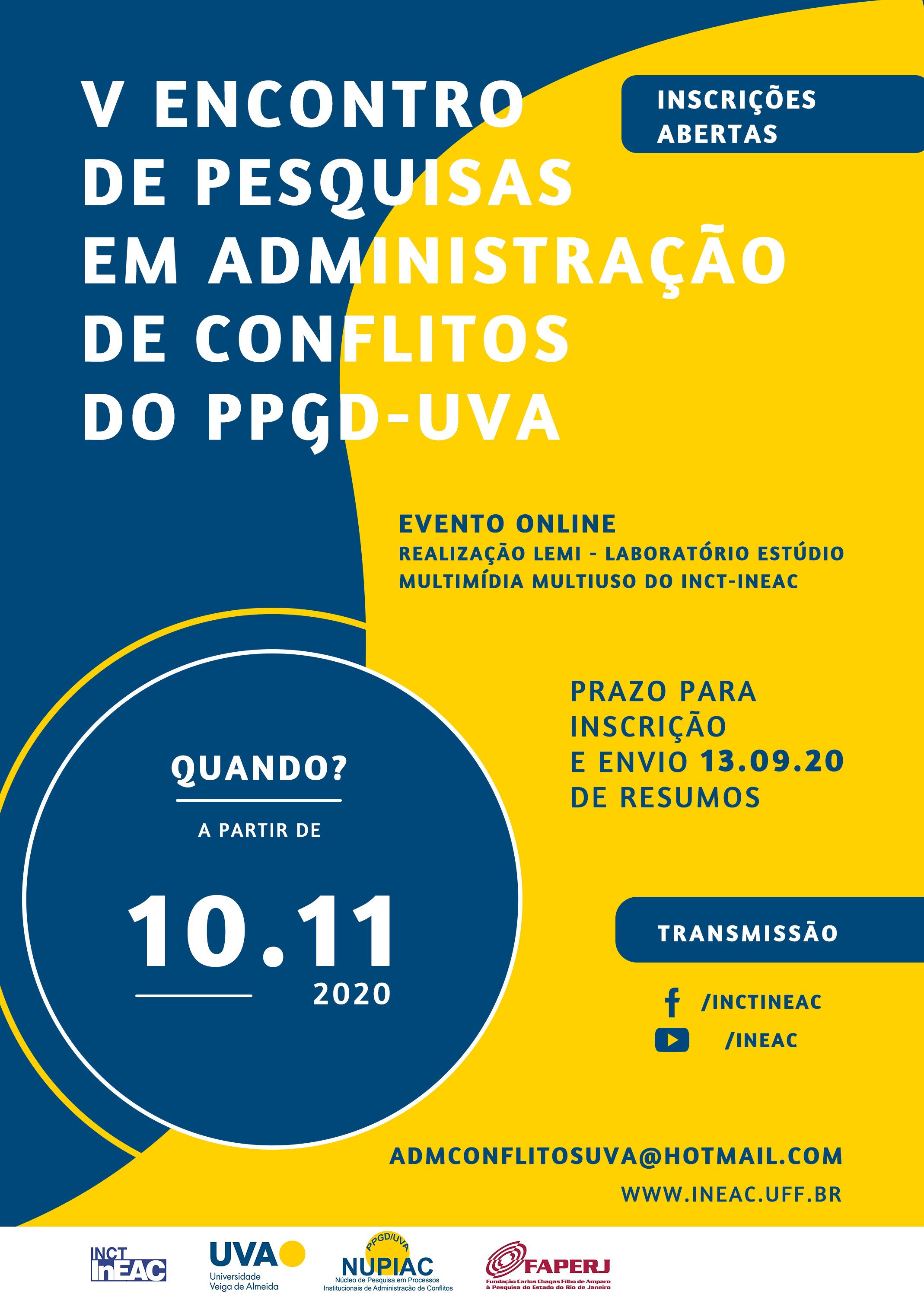 Inscrições abertas: V Encontro de Pesquisas em Administração de Conflitos do PPGD/UVA