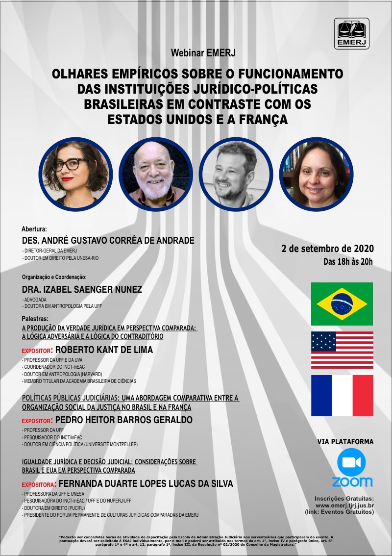 “Olhares empíricos sobre o funcionamento das instituições jurídico-políticas brasileiras em contraste com os Estados Unidos e a França”