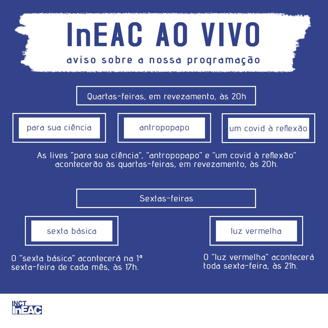 InEAC AO VIVO: Aviso sobre programação