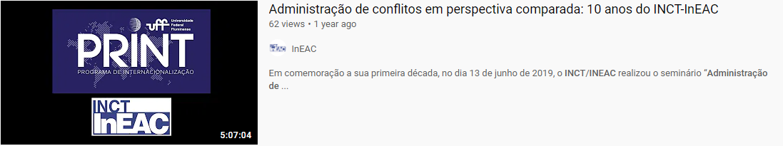 Administração de conflitos em perspectiva comparada: 10 anos do INCT-InEAC