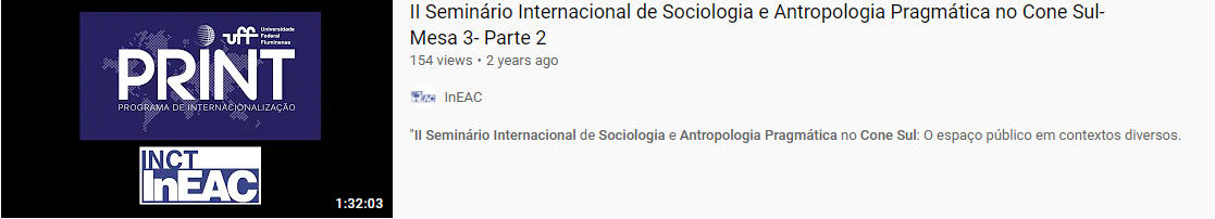 “II Seminário Internacional de Sociologia e Antropologia Pragmática no Cone Sul”