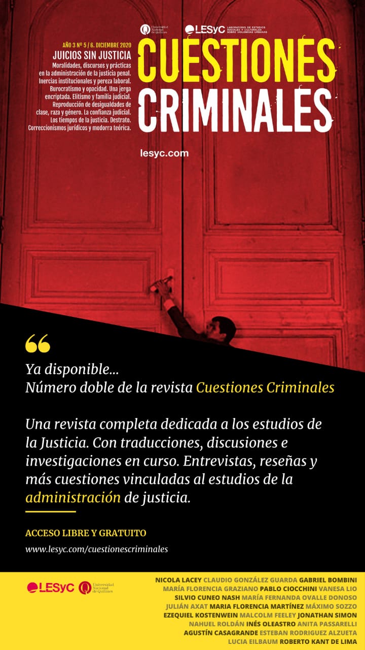 Roberto Kant e Lucia Eilbaum na revista argentina Cuestiones Criminales