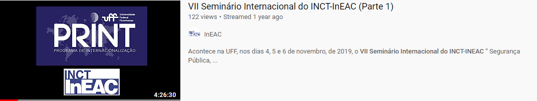 VII Seminário Internacional do INCT-InEAC