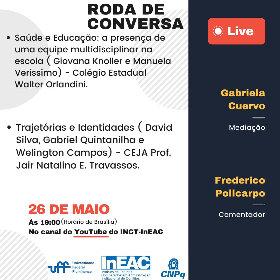 Roda de Conversa: apresentação de trabalhos (Podcast “Conflitos e Diálogos: Pesquisas Escolares”)