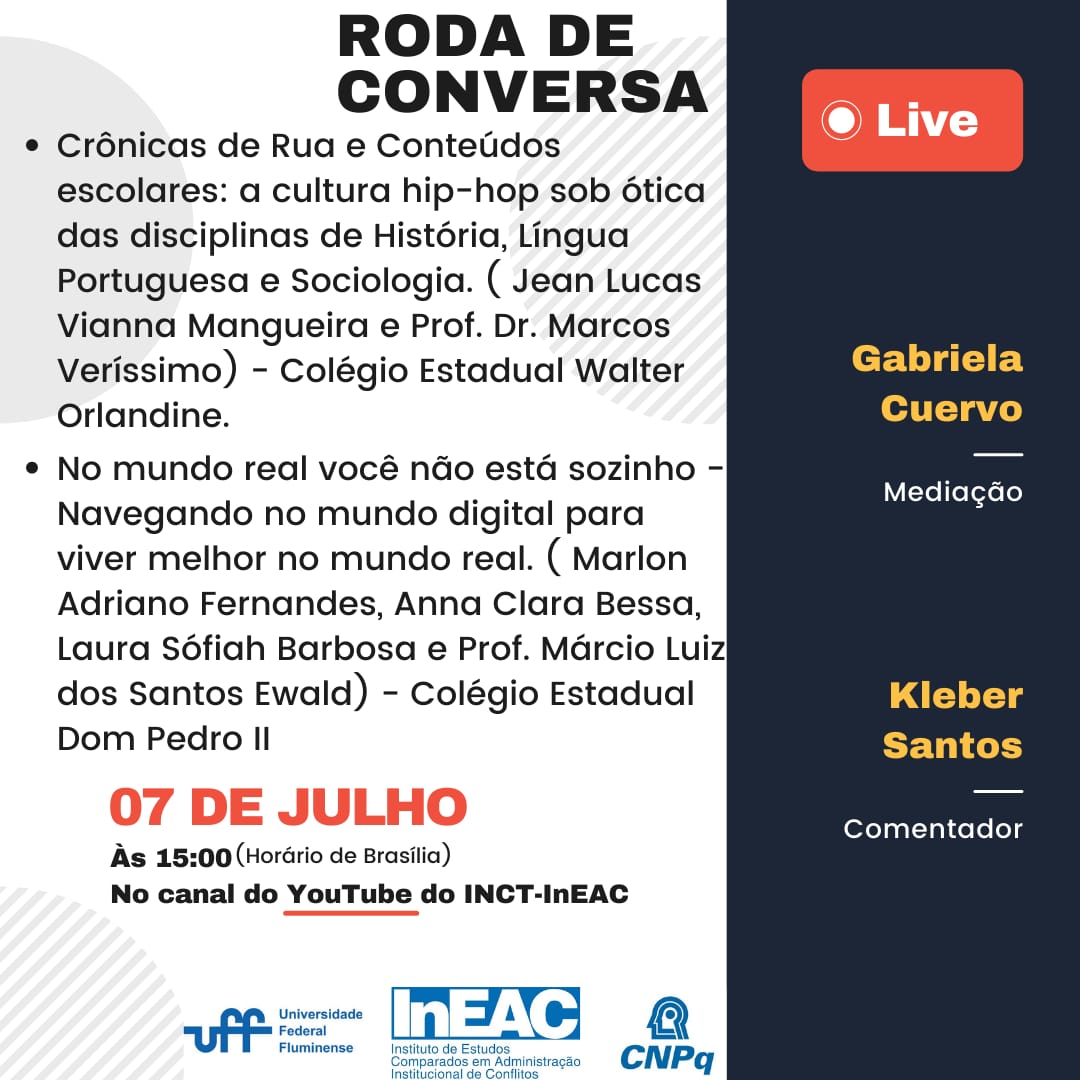 Roda de Conversa: apresentação de trabalhos (Podcast “Conflitos e Diálogos: Pesquisas Escolares”)