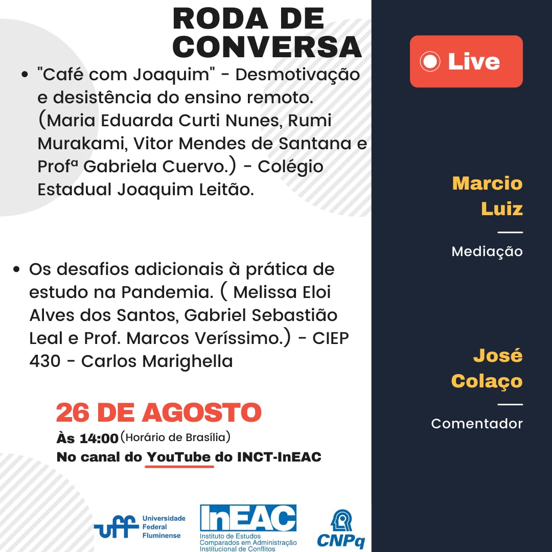 Roda de Conversa: apresentação de trabalhos (Podcast “Conflitos e Diálogos: Pesquisas Escolares”)