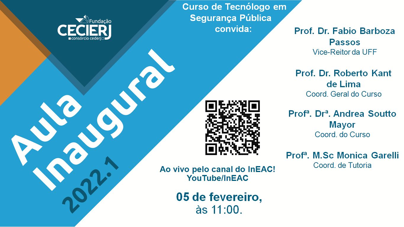 AULA INAUGURAL DO CURSO DE TECNÓLOGO EM SEGURANÇA PÚBLICA