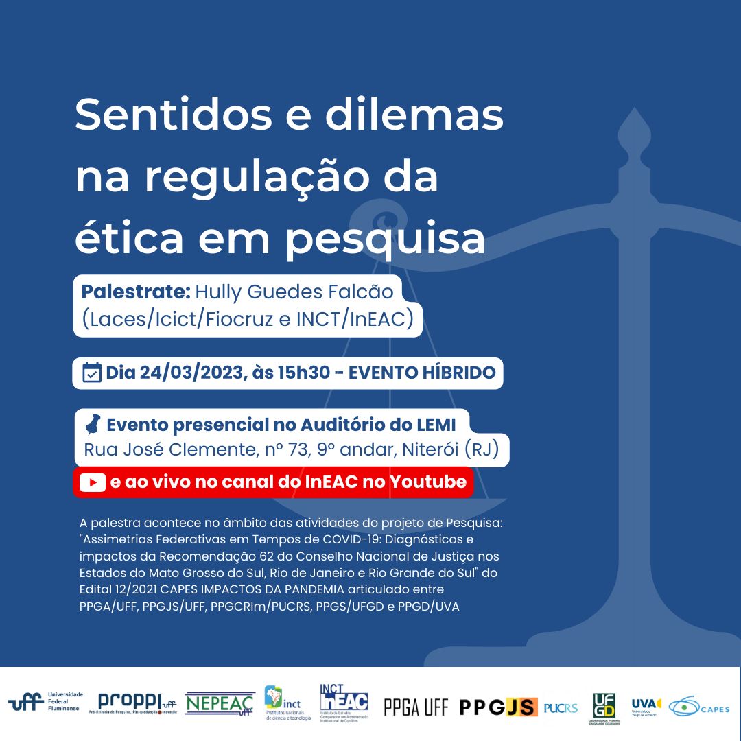 Palestra: “Sentidos e dilemas na regulação da ética em pesquisa.