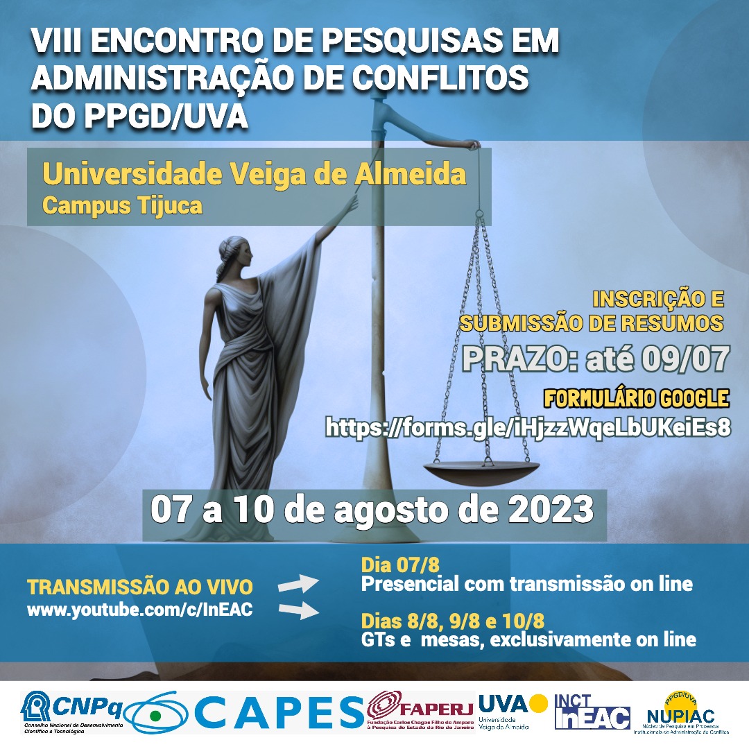 VIII ENCONTRO DE PESQUISAS EM ADMINISTRAÇÃO DE CONFLITOS PROGRAMA DE PÓS-GRADUAÇÃO STRICTO SENSU EM DIREITO