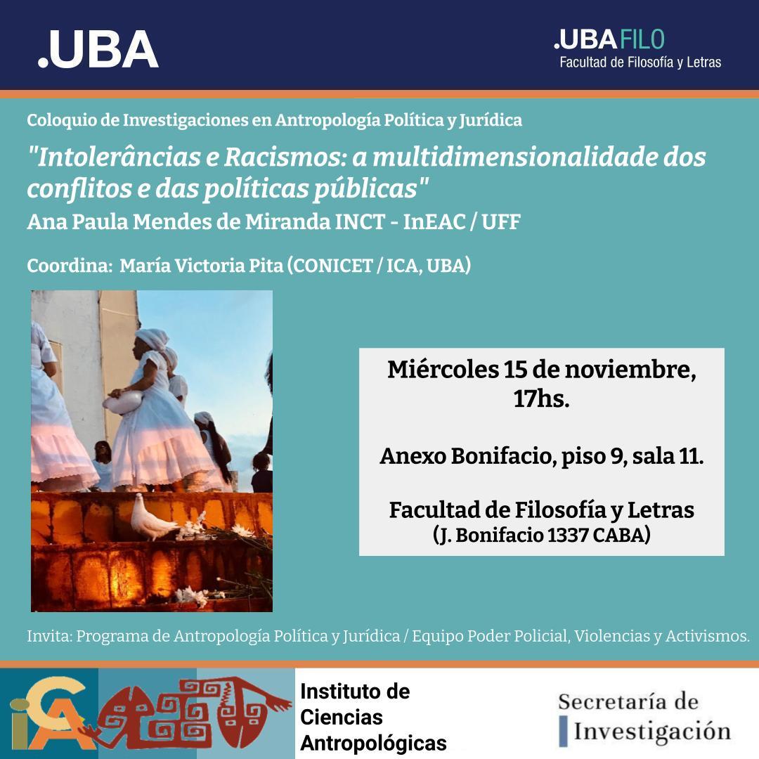 Colóquio “Intolerâncias e Racismos: uma multidimensionalidade de dois conflitos e políticas públicas”