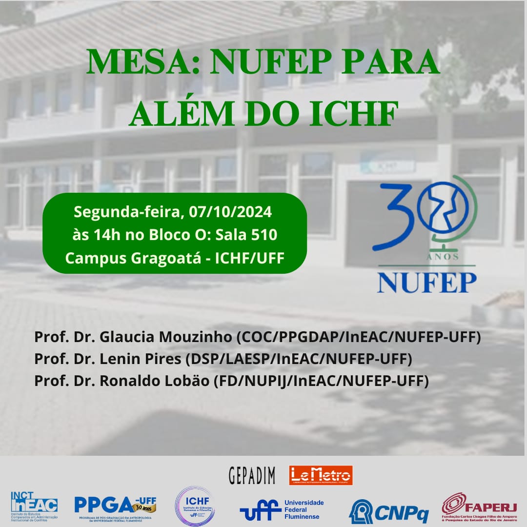 Mesa “NUFEP para Além do ICHF” celebra os 30 anos do núcleo em evento na UFF