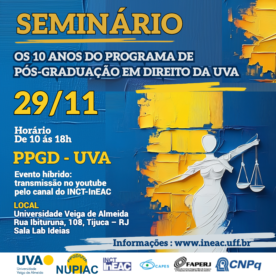 Universidade Veiga de Almeida comemora 10 anos do Programa de Pós-Graduação em Direito com Seminário Institucional