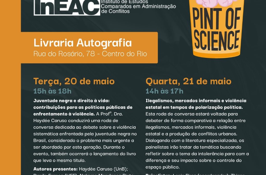 INCT-InEAC participa do Pint of Science com rodas de conversa sobre juventude, violência e políticas públicas