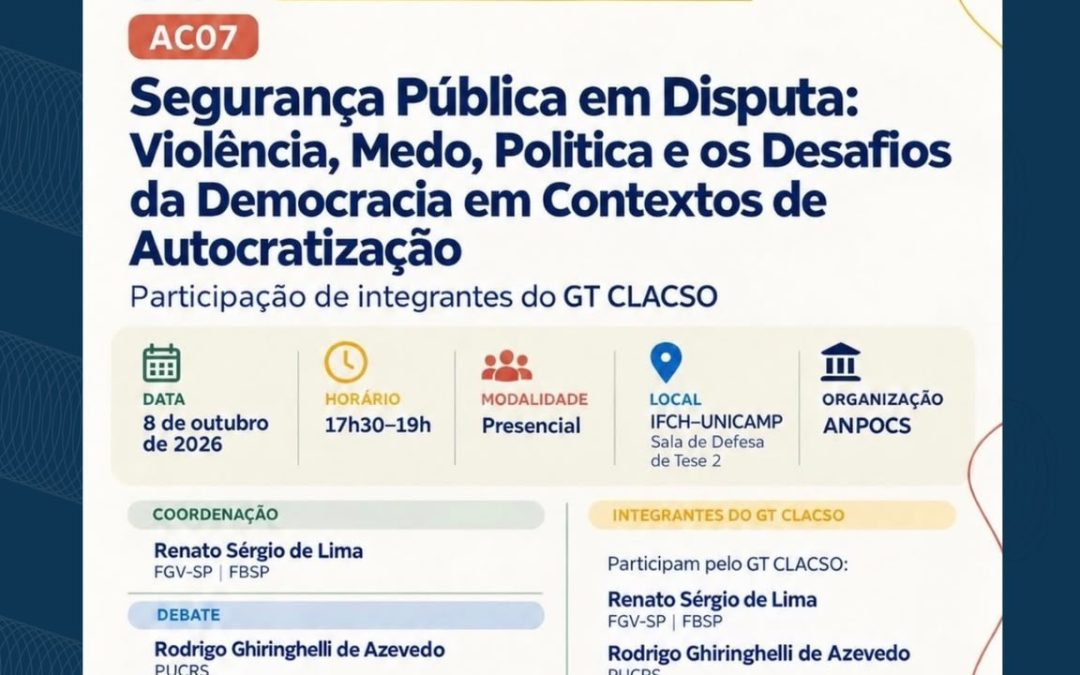 Pesquisadores do INCT-InEAC debatem segurança e desafios da democracia na 50ª Reunião da ANPOCS